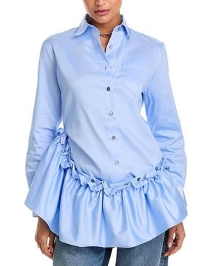 ROKH Ruffled Tunic Shirt - Blue
