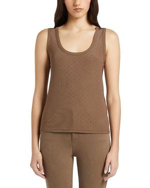 Marella Mlmoratabling Embellished Knit Top - Brown