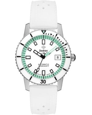 Zodiac Compression Diver Automatic Rubber Watch, 40Mm - White