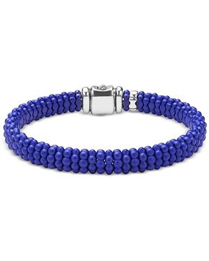 Lagos Sterling Caviar Ceramic Beaded Bracelet - Blue