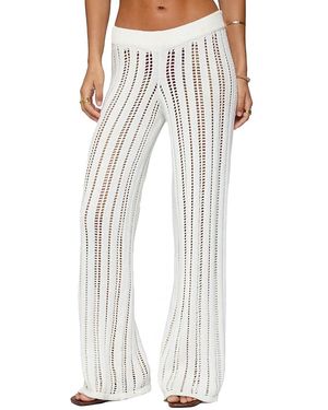 Edikted Echo Ladder Knit Pants - Natural