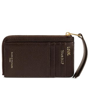 Zadig & Voltaire Zv Grained Leather Card Case - Brown