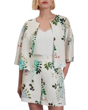 Ted Baker Kalna Printed Linen Shirt - Gray
