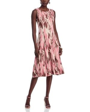 Misook Fit And Flare Dress - Red
