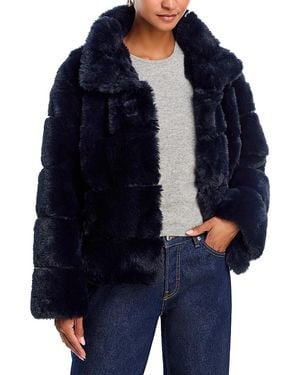 Aqua Eva Faux Fur Jacket - Blue