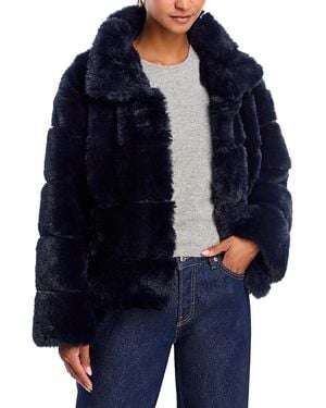Aqua Eva Faux Fur Jacket - Blue