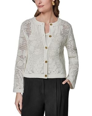 Donna Karan Crochet Button Front Jacket - Gray