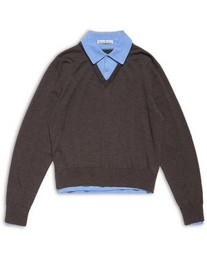 Acne Studios Layered Wool Knit - Gray