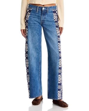 Mother The Side Eye Spinner Sneak Mid Rise Jeans - Blue