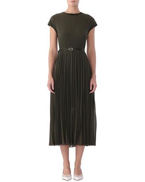 Jason Wu Chiffon Pleated Fit And Flare Dress - Black