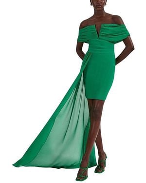 Karen Millen Figure Form Bandage Knit Bardot Dress - Green