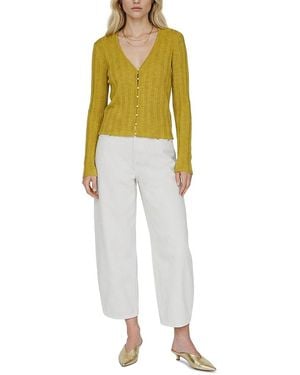 Vero Moda Vmpeach Ribbed Cardigan - Yellow