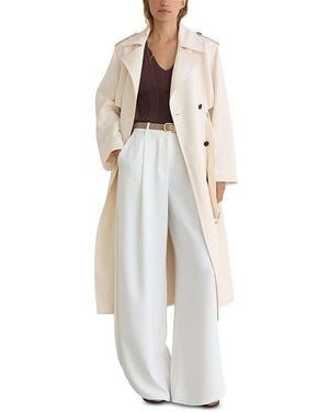 Reiss Petite Charli Double Breasted Trench Coat - White