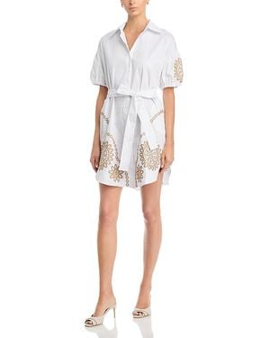 Nancy Yang Embroidered Shirt Dress - White
