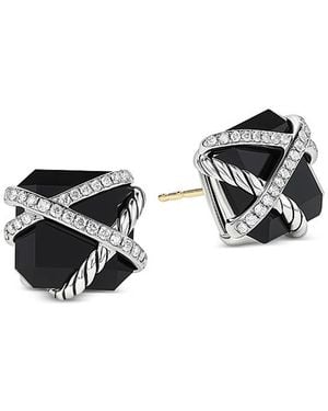 David Yurman Cable Wrap Stud Earrings - Black