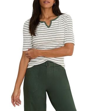 NIC+ZOE Elbow Sleeve Striped Tee - Green