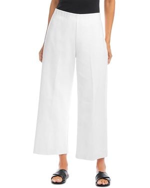 Karen Kane Petite Cropped Wide Leg Pants - White