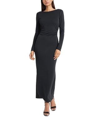 extreme plunge maxi dress Serafina Red Extreme-Plunge Maxi Dress With Ruched Detailing And Ope – Club  L London