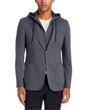 BOSS C-Hanry Wool Drawstring Hood Sport Coat - Gray