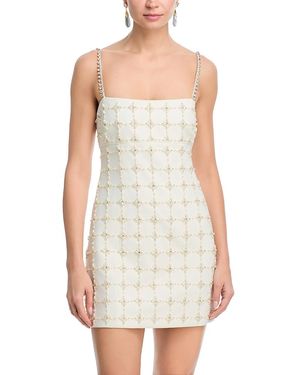 Cinq À Sept Pearl Crystal Iris Dress - White