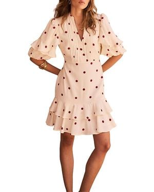 Mint Velvet Polka Dot Mini Dress - Pink