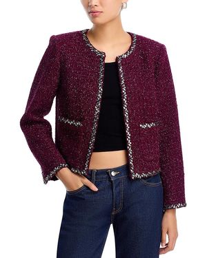 Aqua Embellished Tweed Jacket - Red