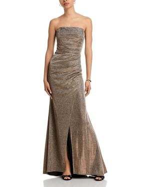 Aqua Galaxy Strapless Gown - Brown