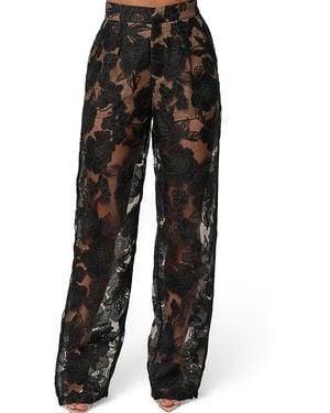 JLUXLABEL Organza Floral Pant - Black