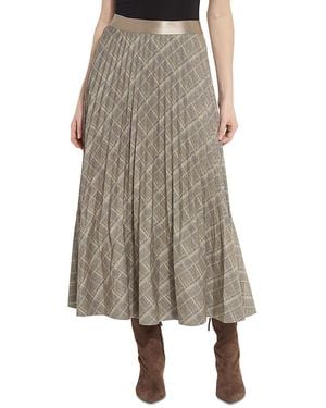 Lyssé Sabrina Ponte Pleated Midi Skirt - Brown