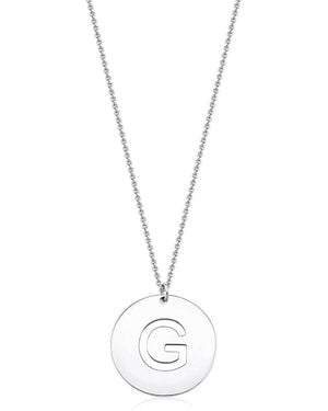 Oradina Sterling Say My Name Initial Pendant Necklace - Metallic