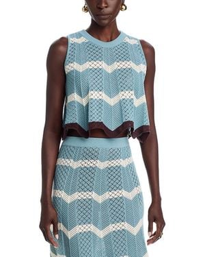 La DoubleJ Chevron Cotton Top - Blue