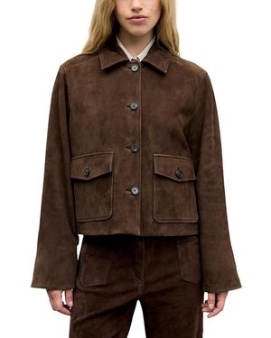 Gerard Darel Pola Suede Button Front Jacket - Brown