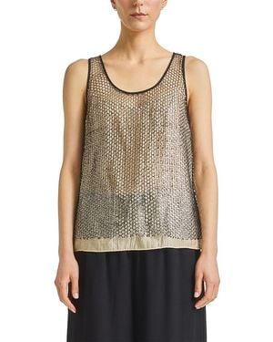 Saint Art Menton Mesh Sequin Top - Natural