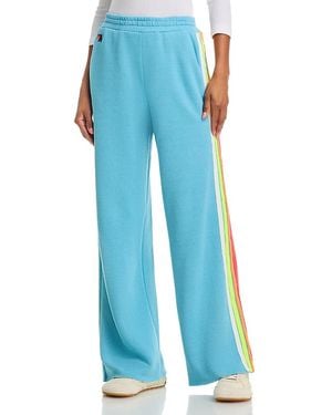 Aviator Nation Side Stripe Wide Leg Pants - Blue