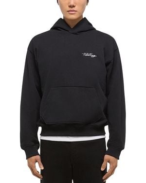 Helmut Lang Relaxed Fit Graphic Logo Hoodie - Blue