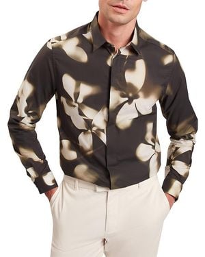 Ted Baker Wrenin Regular Fit Photographic Floral Shirt - Green