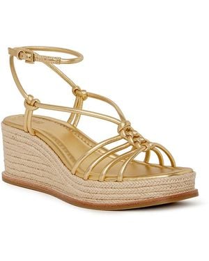 PAIGE Julian Espadrille Wedge Sandals - Metallic