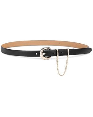 Ettika Cascade Chain Leather Belt - White