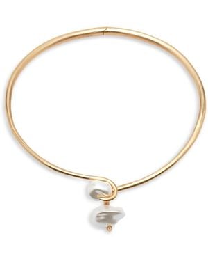 Cult Gaia Marais Imitation Pearl Structured Choker Necklace - White