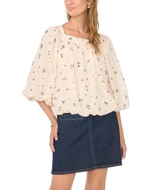 Vince Camuto Square Neck Bubble Top - Blue