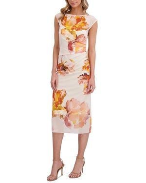 Ted Baker Short Sleeve Mesh Column Dress - White