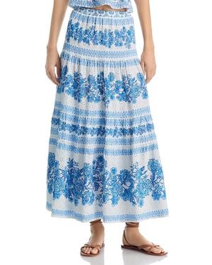 Aqua Boarder Midi Skirt - Blue