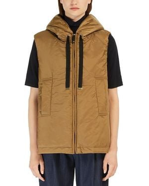 Max Mara Greengo Water Repellent Hooded Puffer Vest - Brown