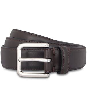 Vince Stitched Leather Belt - Gray
