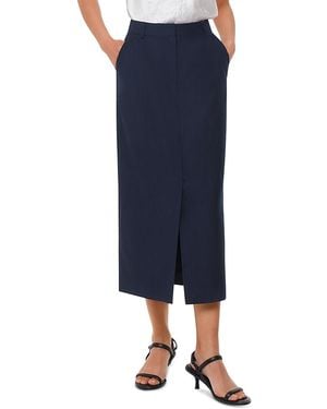Whistles Pinstriped Tailored Midi Skirt - Blue