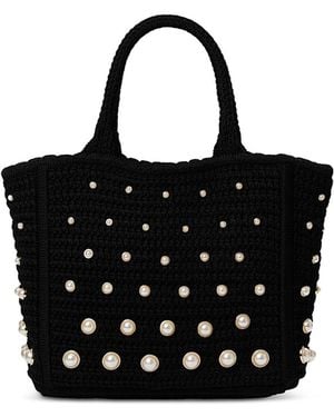 Sandro Eulalia Crochet Mesh Tote - Black