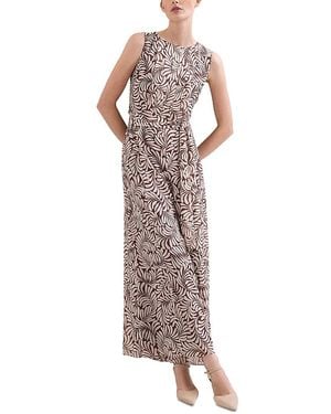 Phase Eight Janine Leaf Print Jumpsuit - Brown