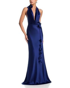 SAU LEE Delphine Satin Gown - Blue