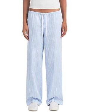 Skims Cotton Poplin Sleep Pants - Blue