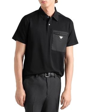 Prada Stretch Cotton Polo Shirt - Black